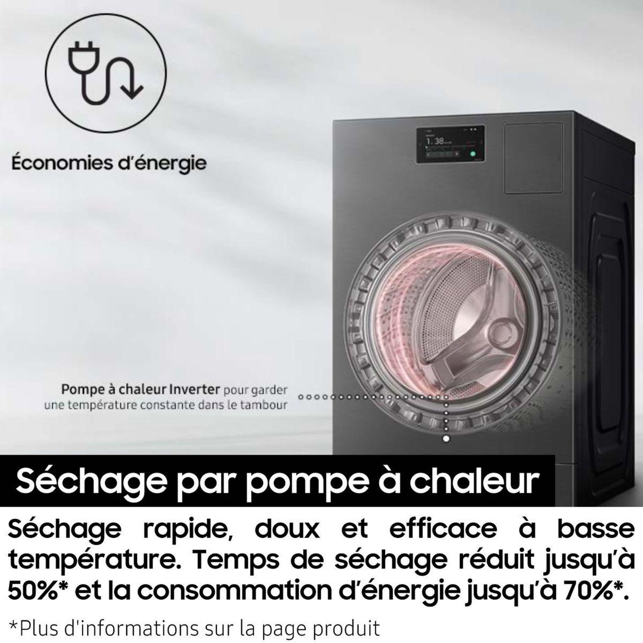 Voir la diapositive 5 : Samsung Lave linge séchant hublot wd18db8995bzt2 bespoke ai combo