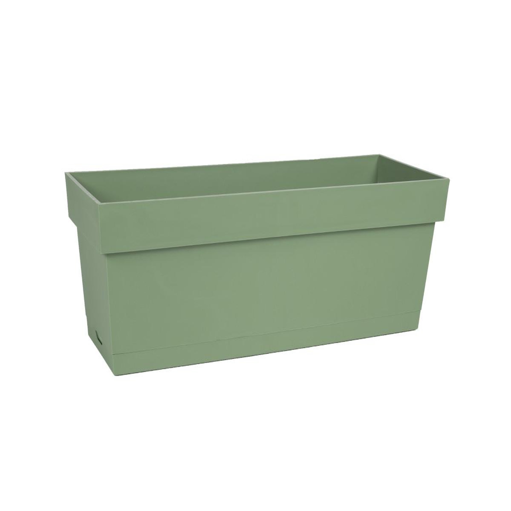 Eda Jardinière toscane + plateau clipsé 50 x 18 x 16,7 cm - vert laurier - eda
