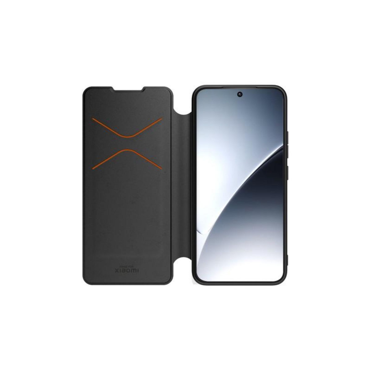 MADE FOR XIAOMI Coque et étui téléphone mobile Made For Xiaomi Folio premium noir + dragonne pour Xiaomi 15