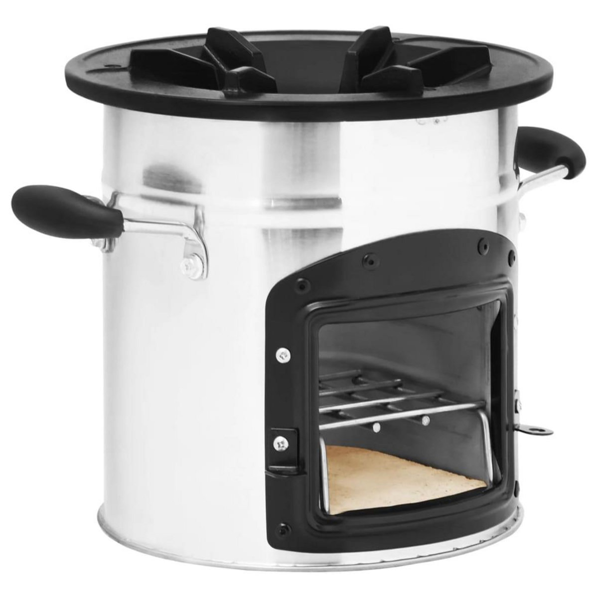 VIDAXL Poele a bois de camping Argente 45,5x33x25,5cm Acier inoxydable