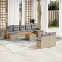 Voir la diapositive 1 : VIDAXL Salon de jardin et coussins 10 pcs melange beige resine tressee