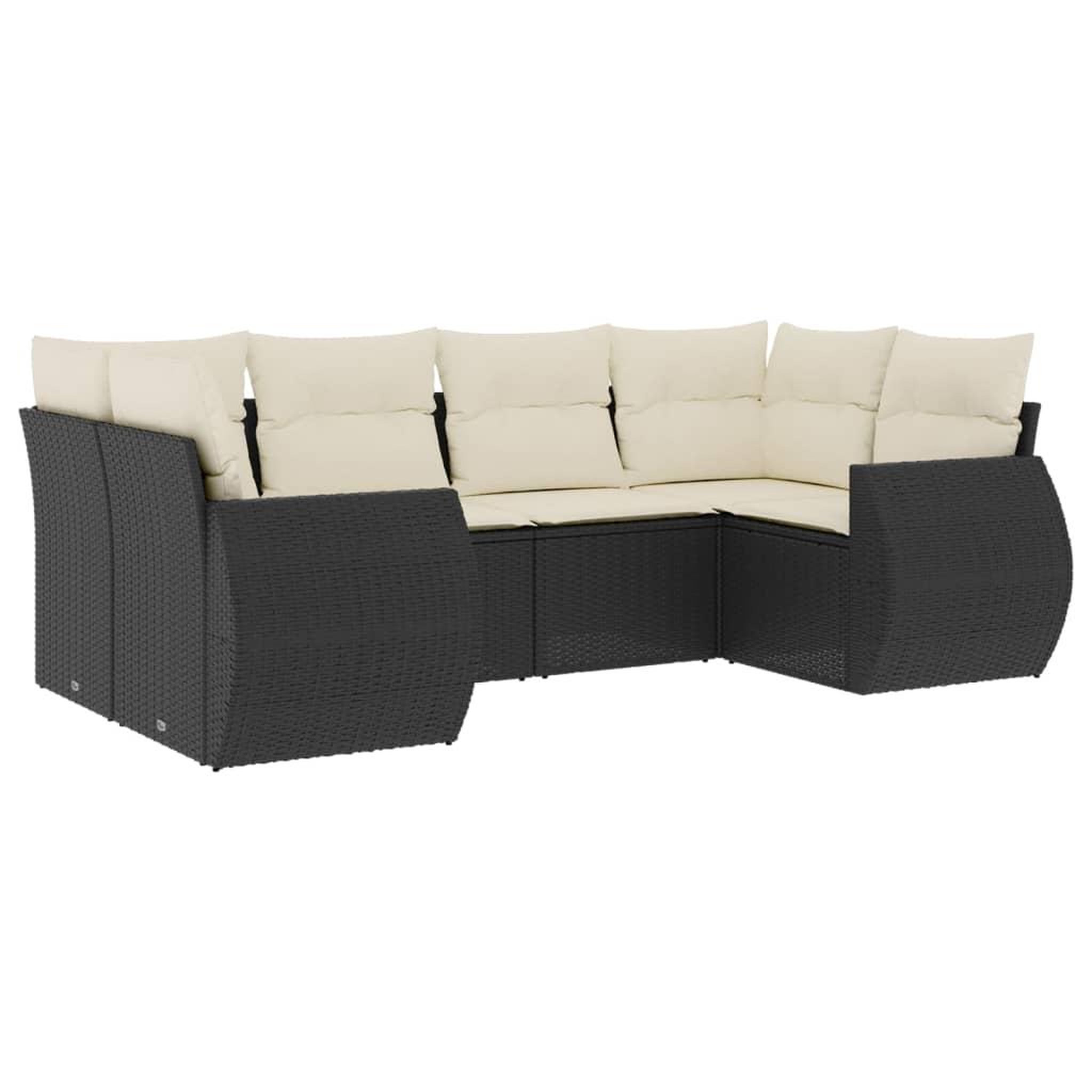 Voir la diapositive 2 : VIDAXL Salon de jardin 6 pcs avec coussins noir resine tressee