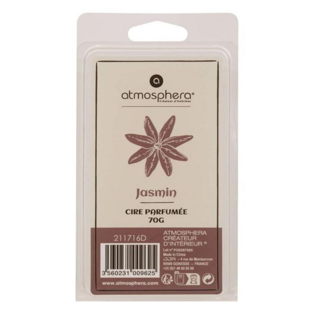 ATMOSPHERA Cire Parfumée à Brûler  Laura  70g Jasmin