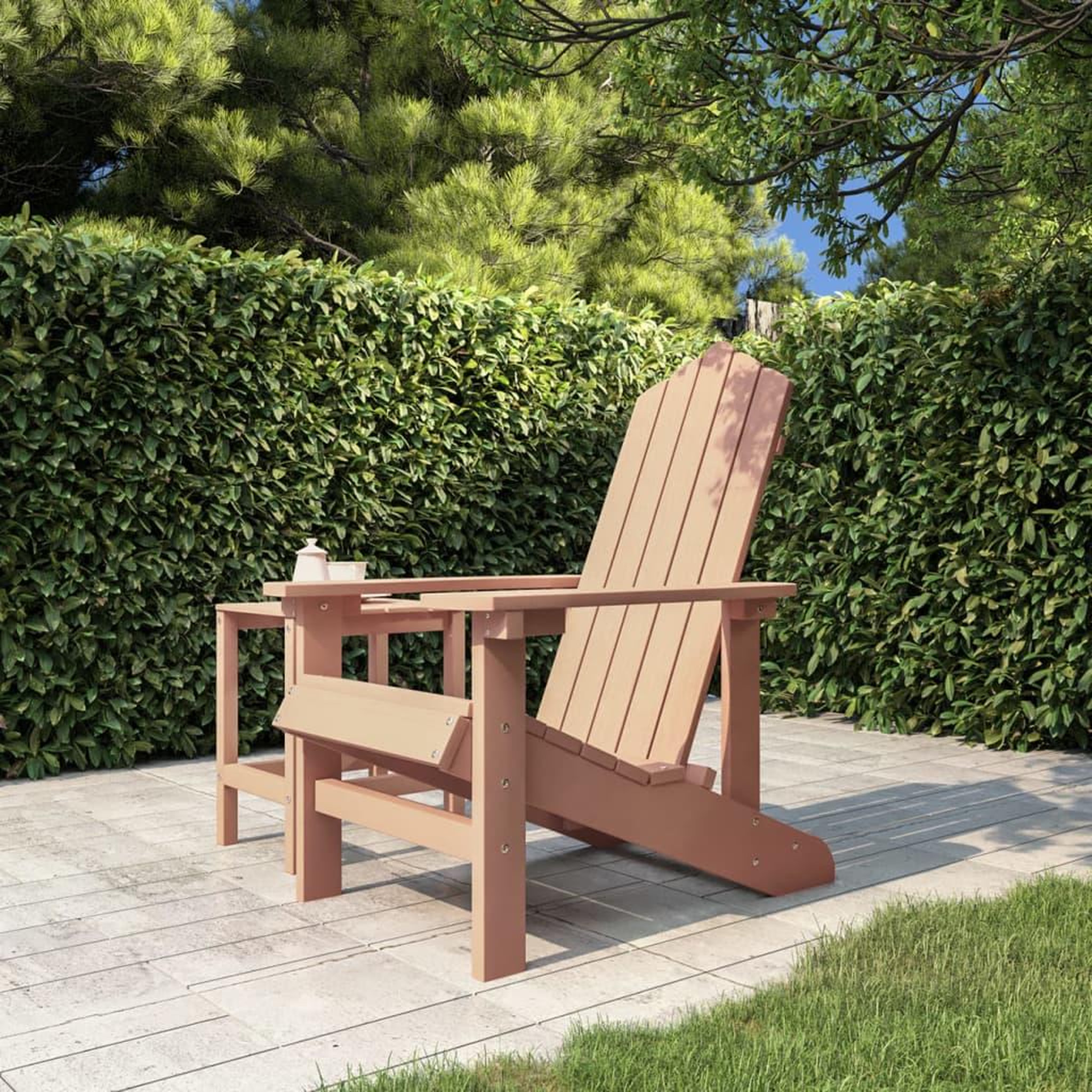 VIDAXL Chaise Adirondack de jardin PEHD marron