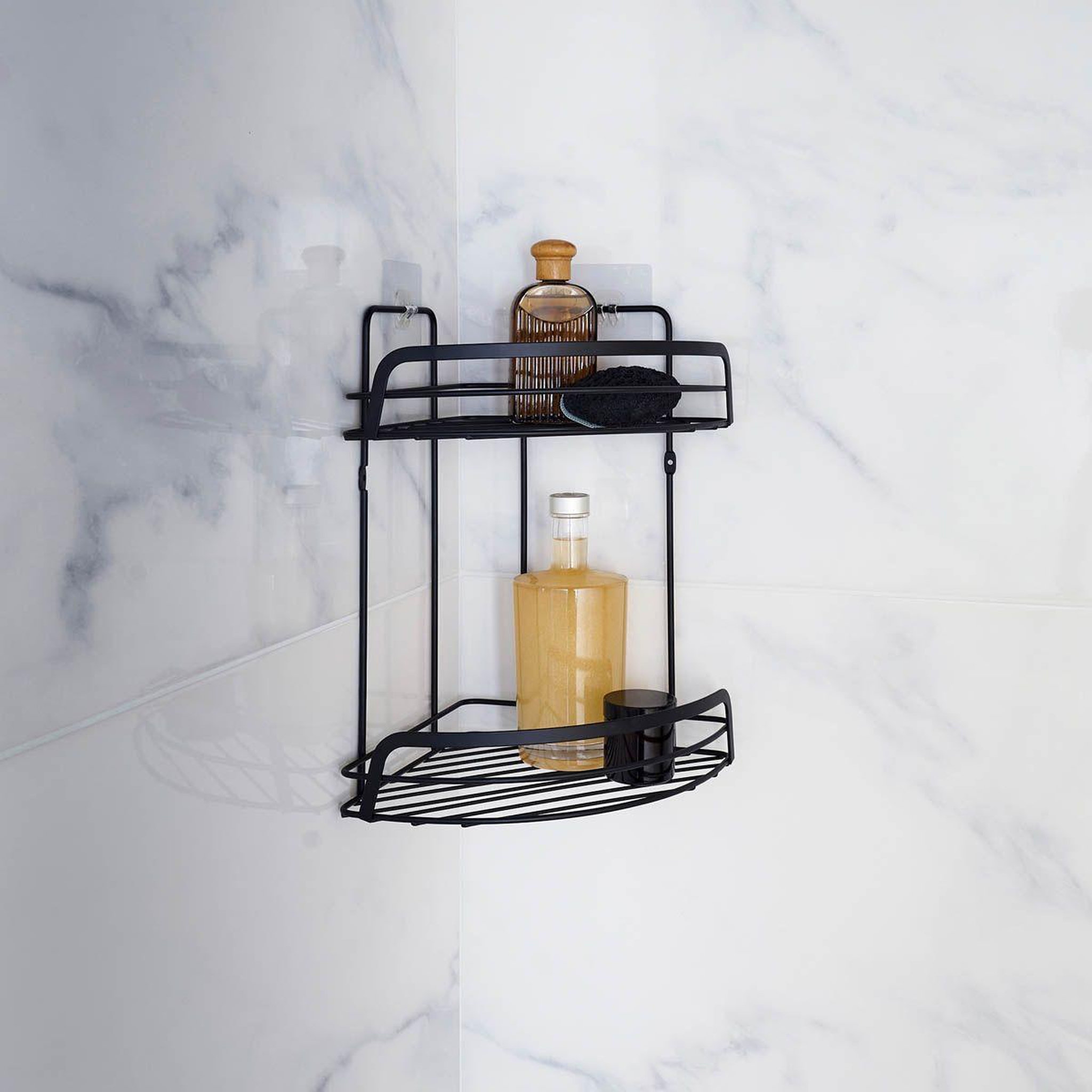 Voir la diapositive 3 : Douceur d'Intérieur Serviteur de douche angle  filaire premium  34cm noir