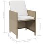 Voir la diapositive 6 : VIDAXL Chaises a manger de jardin et coussins lot de 4 beige rotin