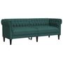Voir la diapositive 2 : VIDAXL Canape Chesterfield 3 places vert fonce tissu