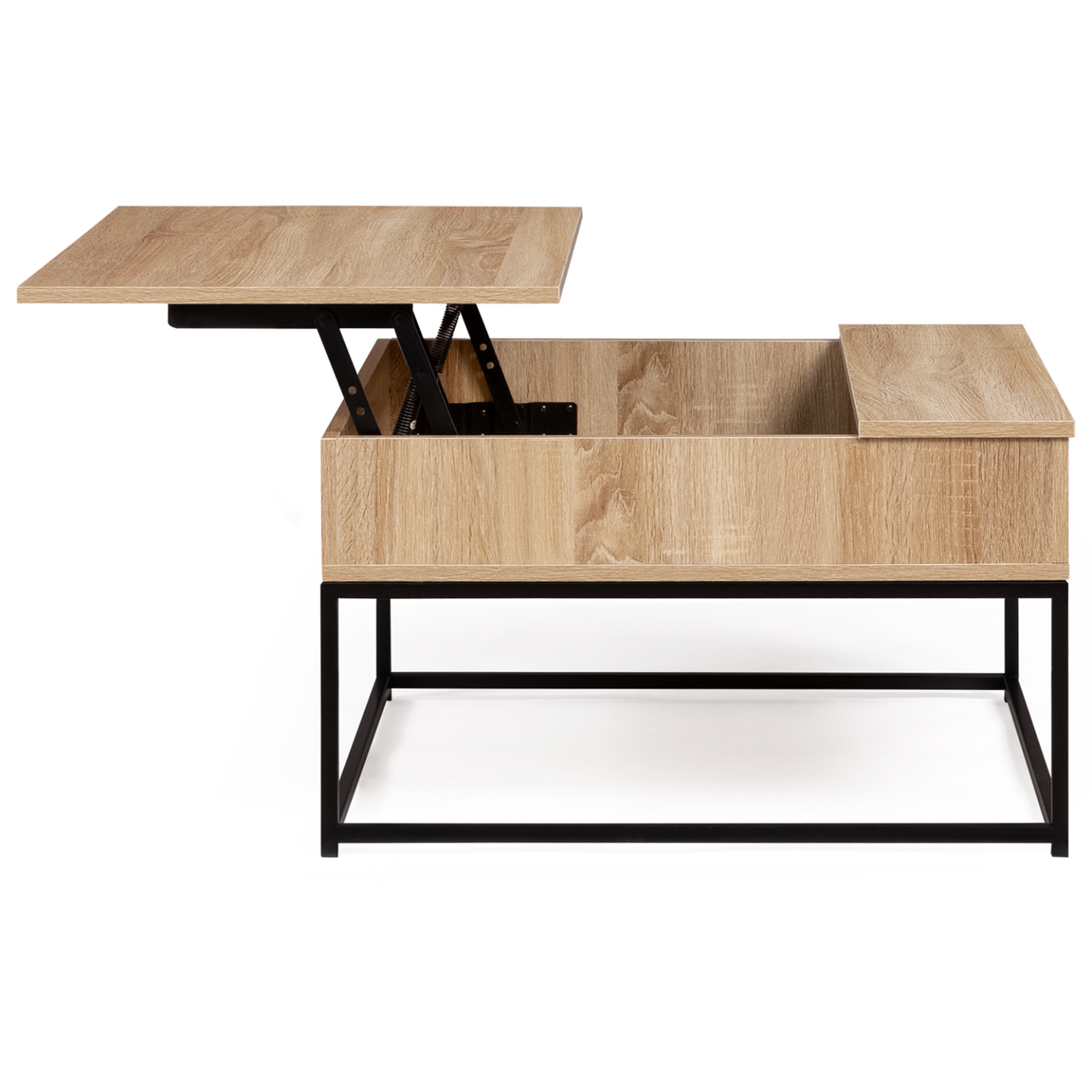 Voir la diapositive 3 : ID MARKET Table basse plateau relevable carrée detroit design industriel