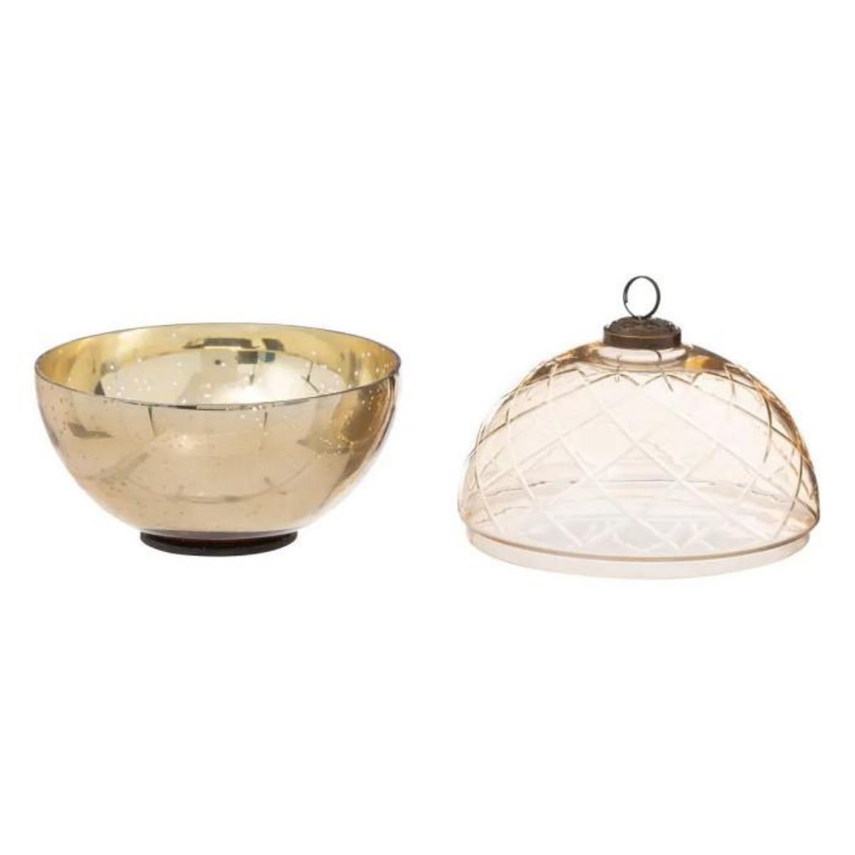 ATMOSPHERA Boîte Déco en Verre  Boule  15cm Or
