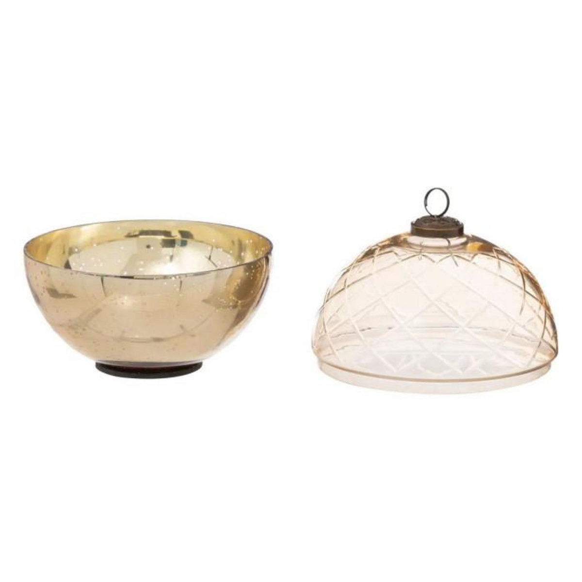 ATMOSPHERA Boîte Déco en Verre  Boule  15cm Or