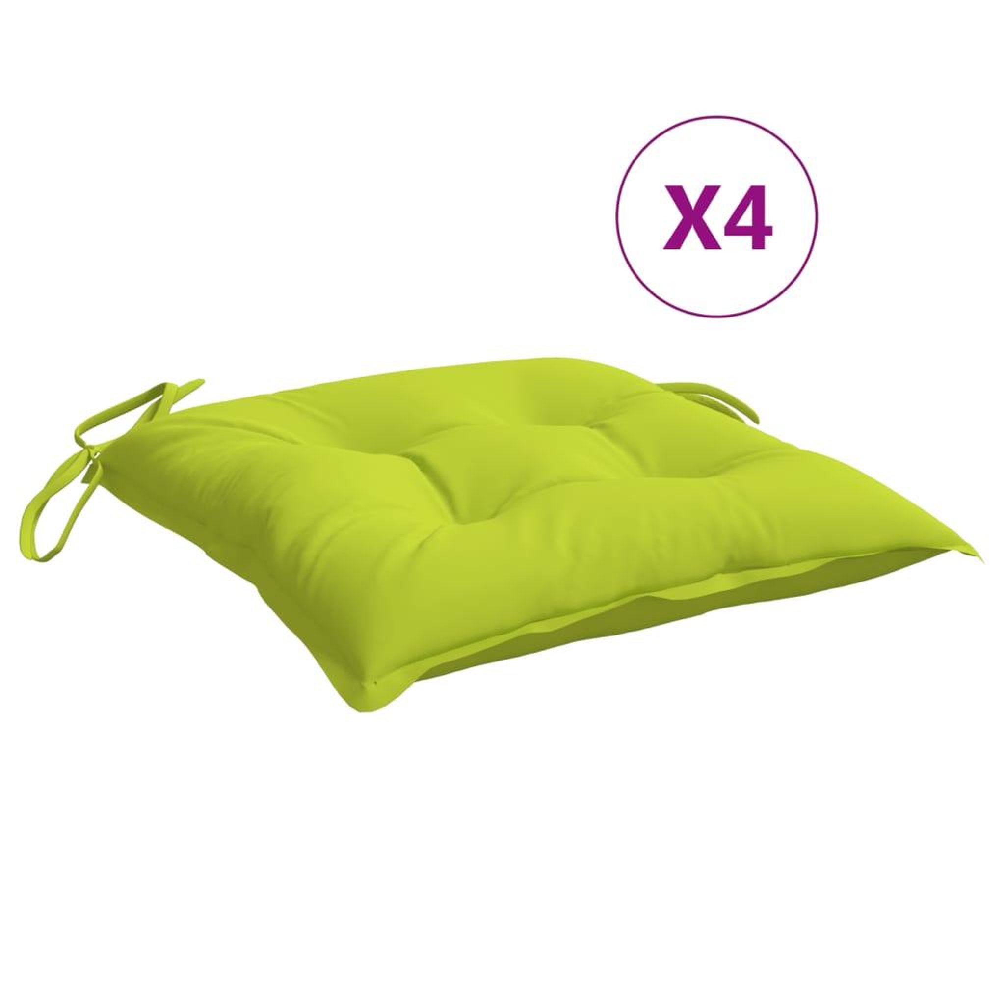 Voir la diapositive 2 : VIDAXL Coussins de palette lot de 4 vert brillant 50x50x7 cm