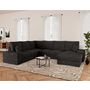 Voir la diapositive 1 : BEST MOBILIER Lorie - canapé panoramique d'angle gauche 7 places convertible en velours côtelé grosse côte avec coffre