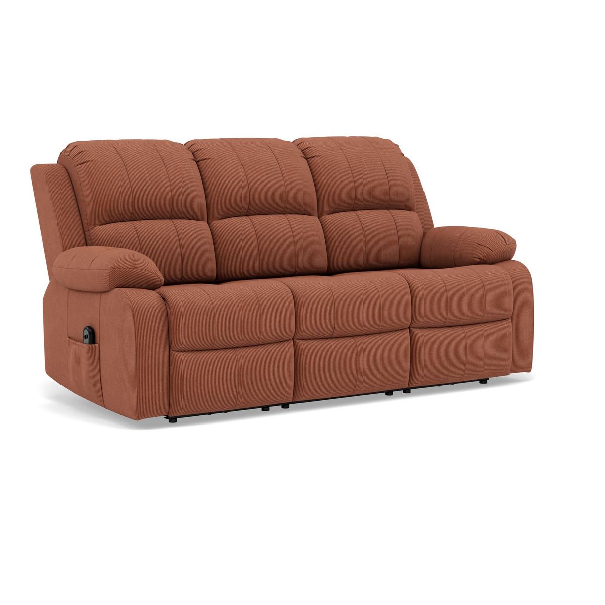 BEST MOBILIER Armand - canapé 3 places relax électrique en velours côtelé