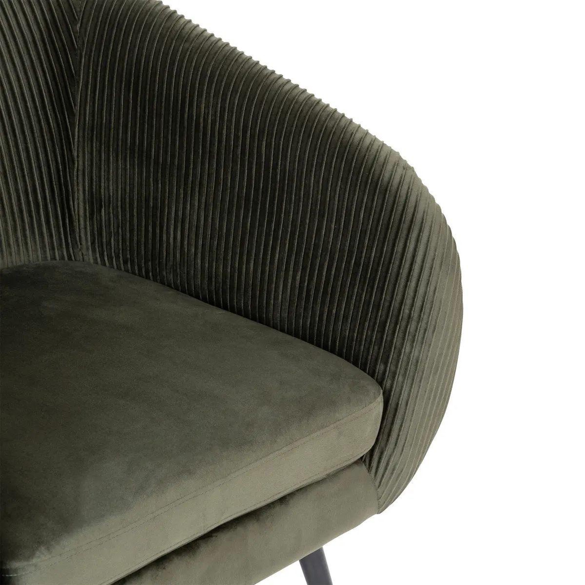 Voir la diapositive 3 : ATMOSPHERA Fauteuil design en velours  solaro  78cm kaki