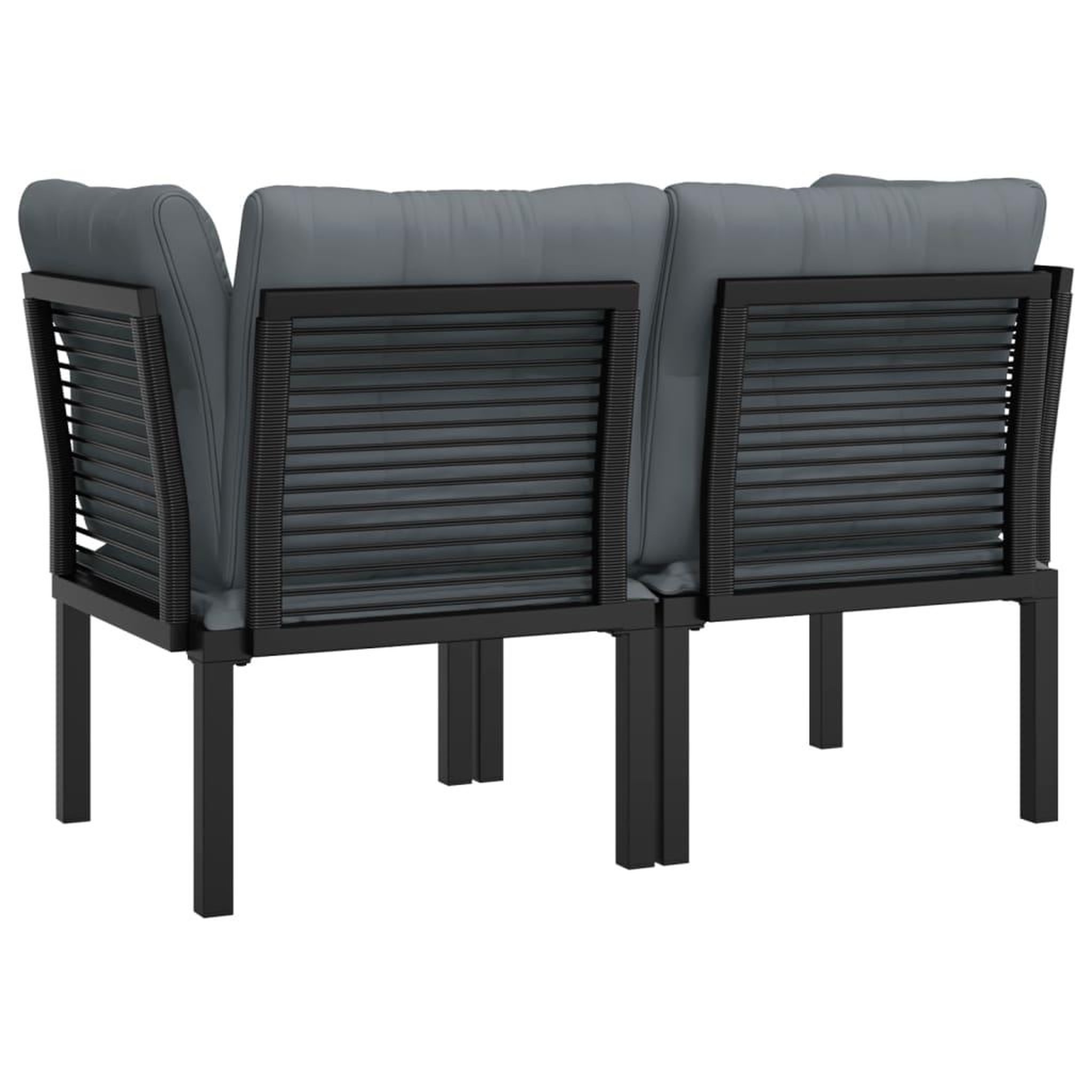 Voir la diapositive 5 : VIDAXL Chaises d'angle de jardin avec coussins lot de 2 noir/gris