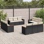 Voir la diapositive 1 : VIDAXL Salon de jardin 12 pcs avec coussins noir resine tressee