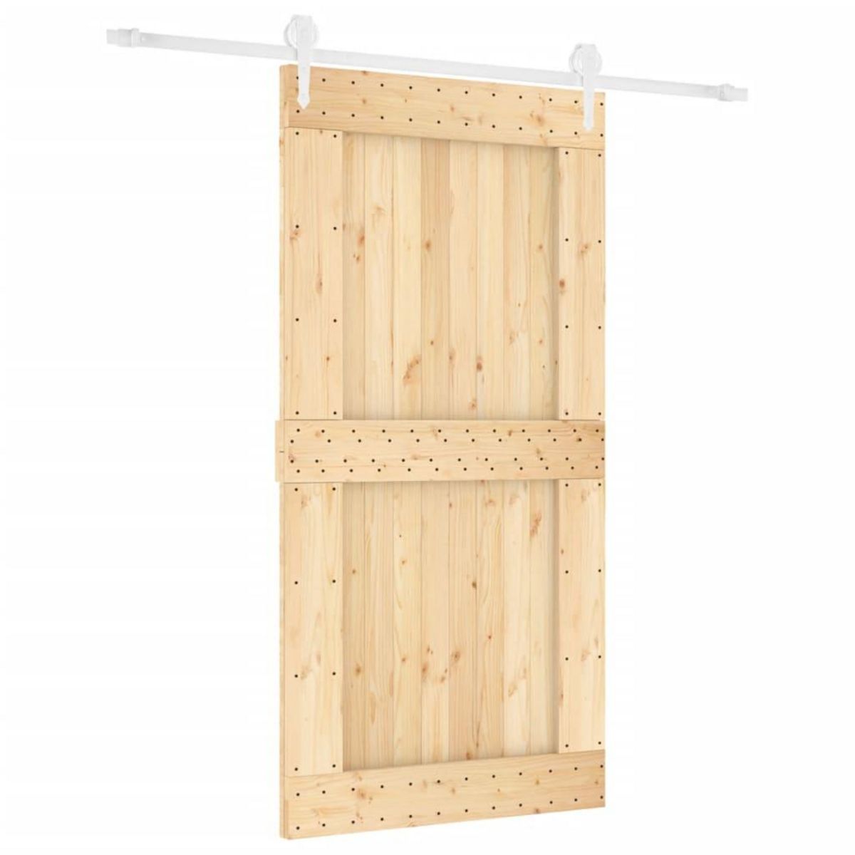 VIDAXL Porte coulissante et kit de quincaillerie 100x210 cm pin massif