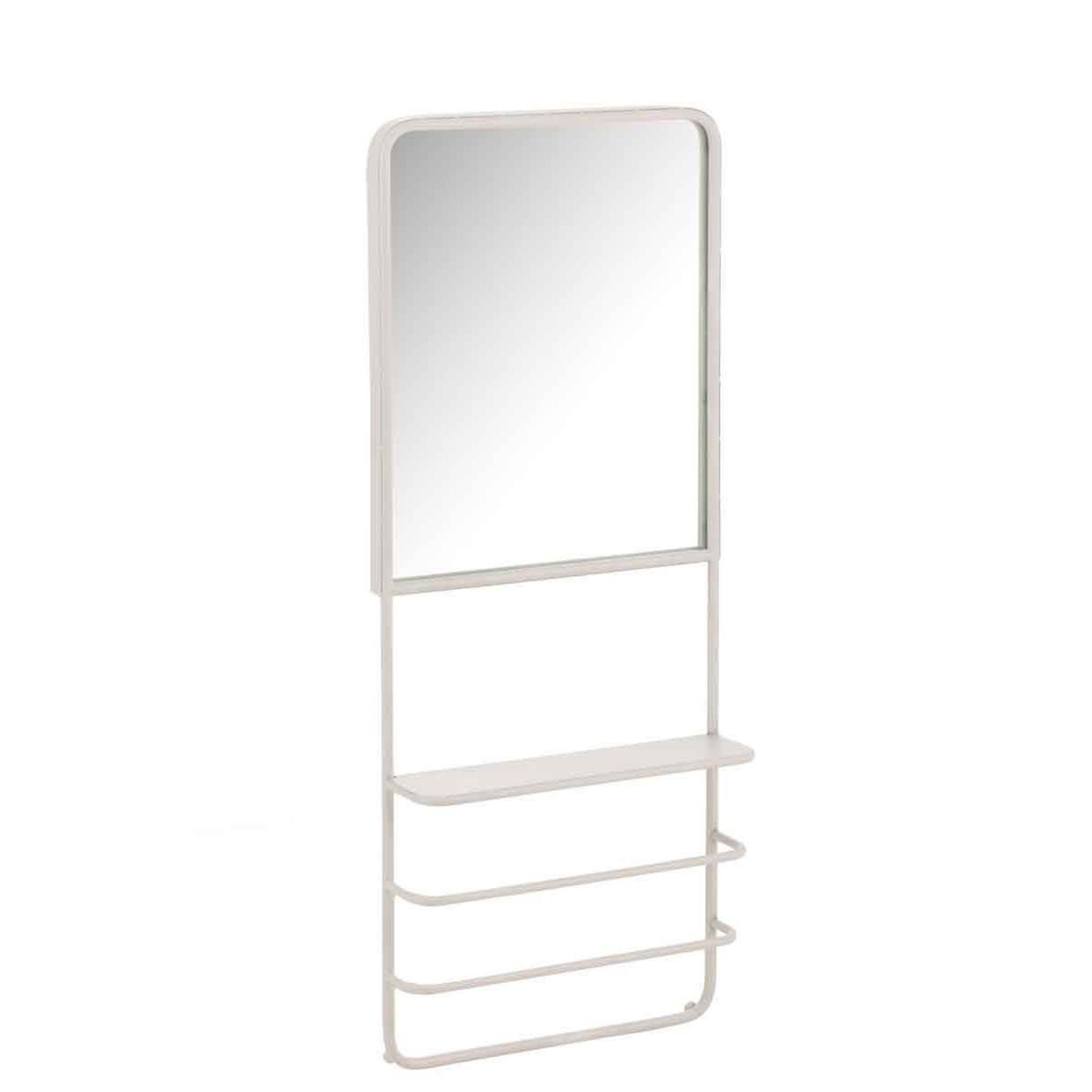 J-LINE Patère murale & miroir déco  obrido  120cm blanc