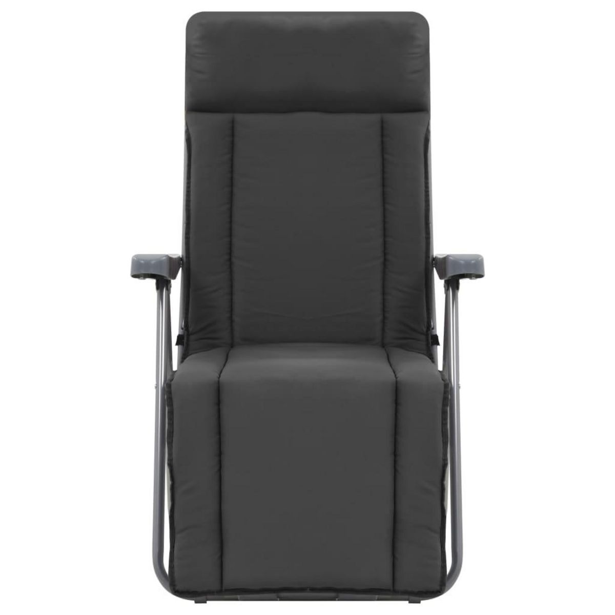 VIDAXL Chaises pliables de jardin avec coussins lot de 2 Gris