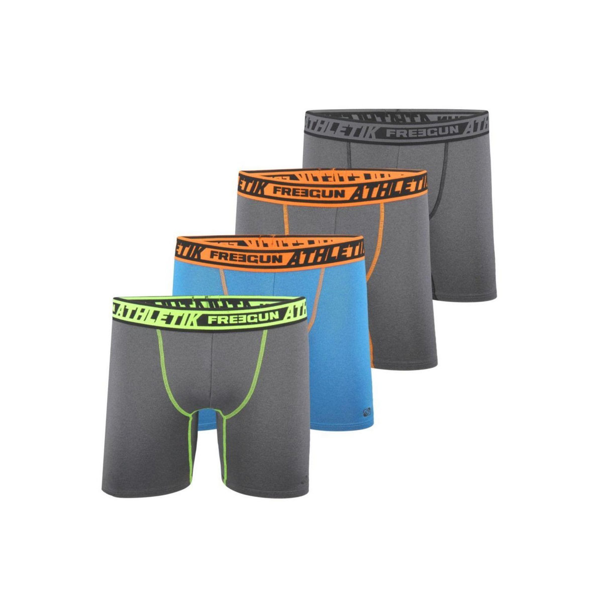 FREEGUN Lot de 4 Boxers longs homme chiné Aktiv Sport