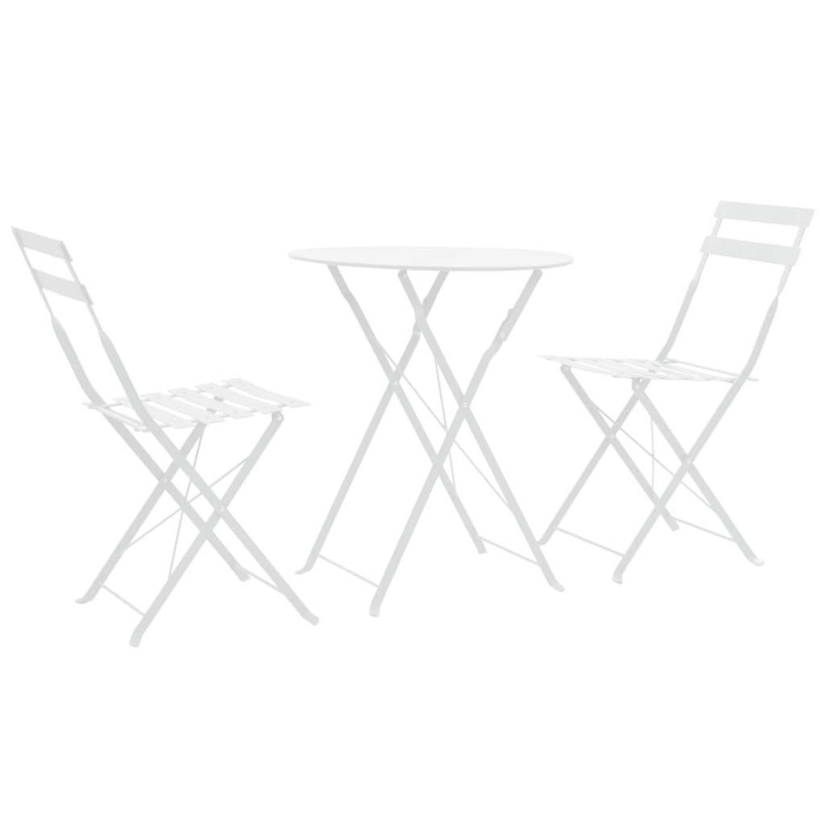 VIDAXL Mobilier de bistro 3 pcs Acier Blanc