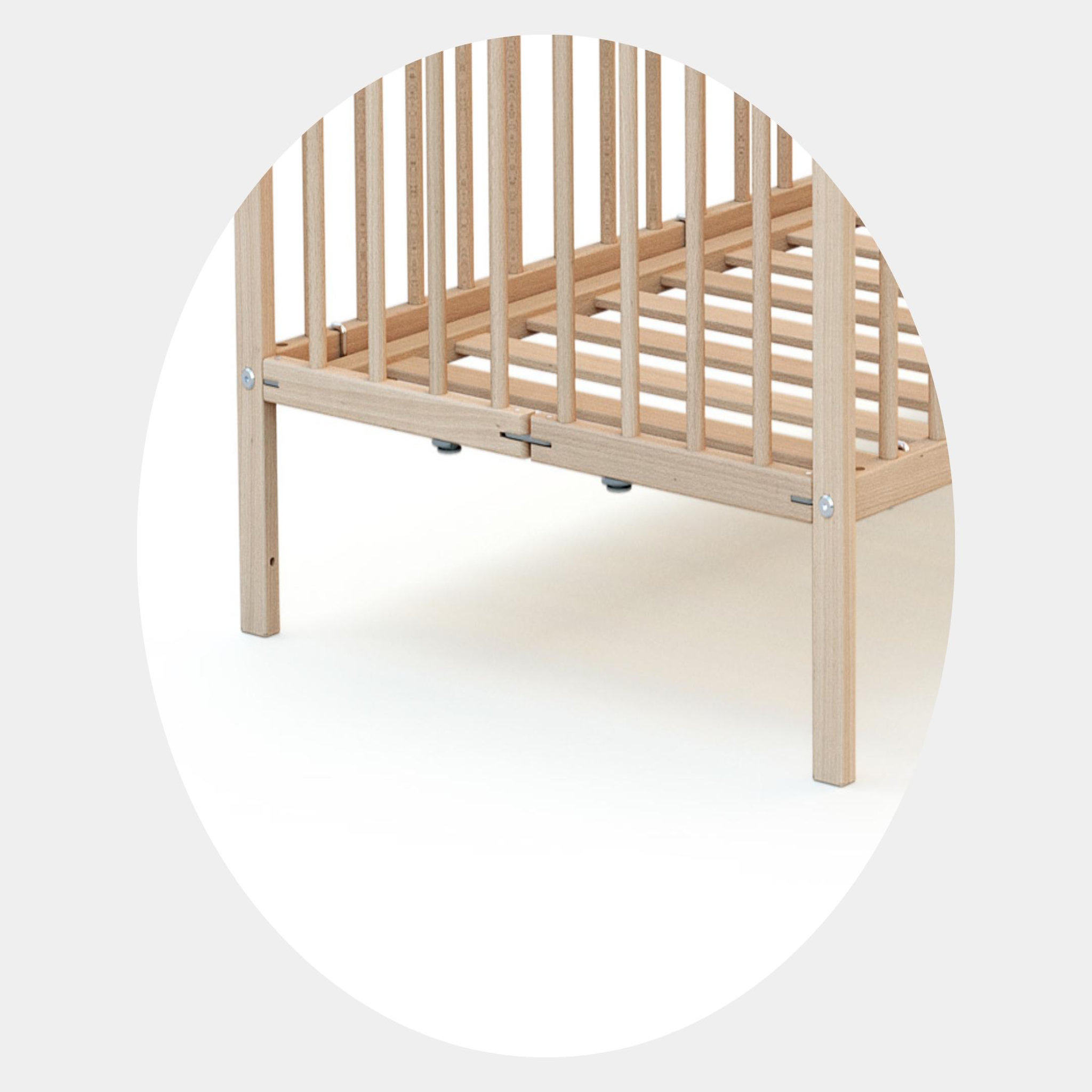 Voir la diapositive 6 : WEBABY Lit bébé pliant en bois avec matelas 60 x 120 cm FLEX