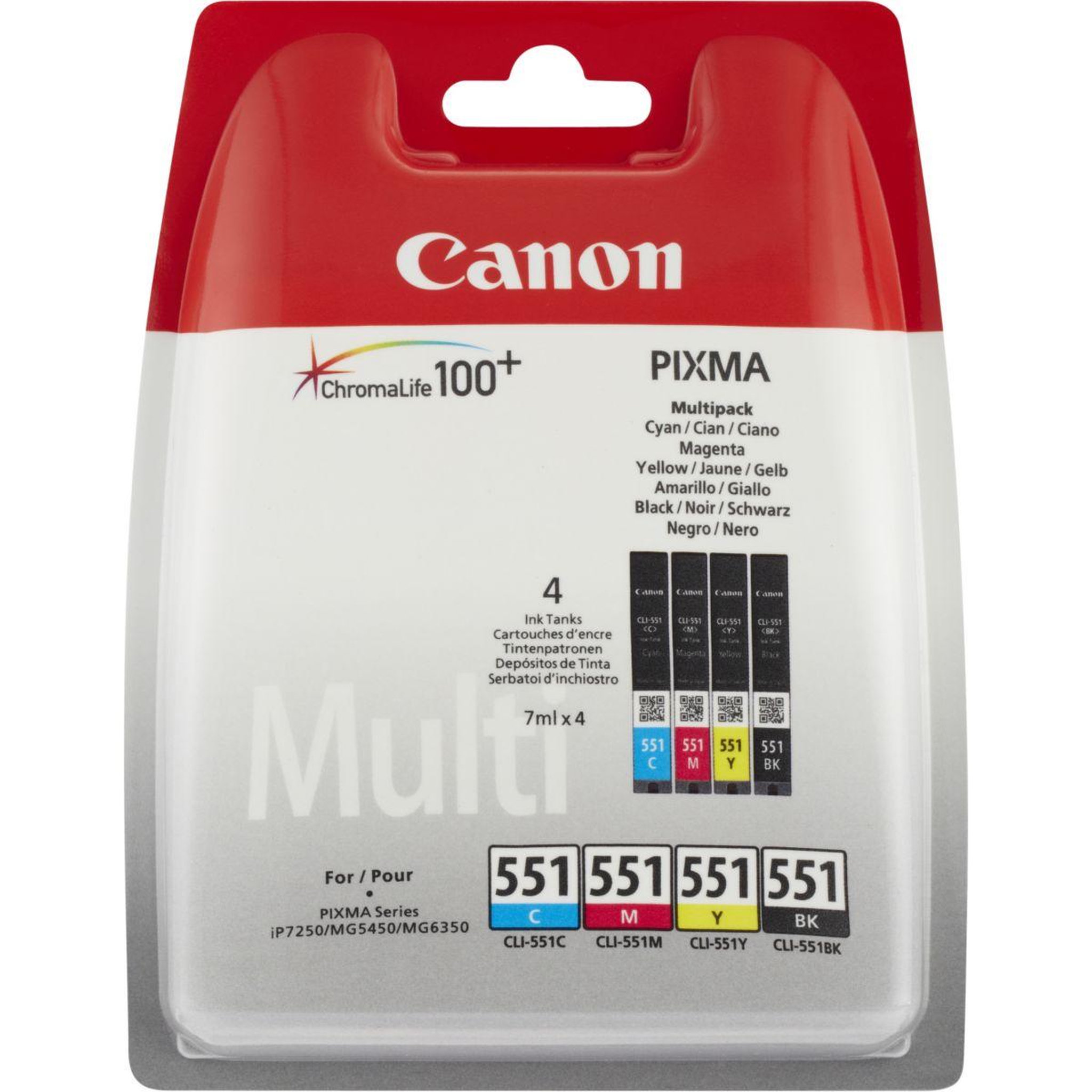 Canon Cartouche d'encre CLI551 N/C/M/J