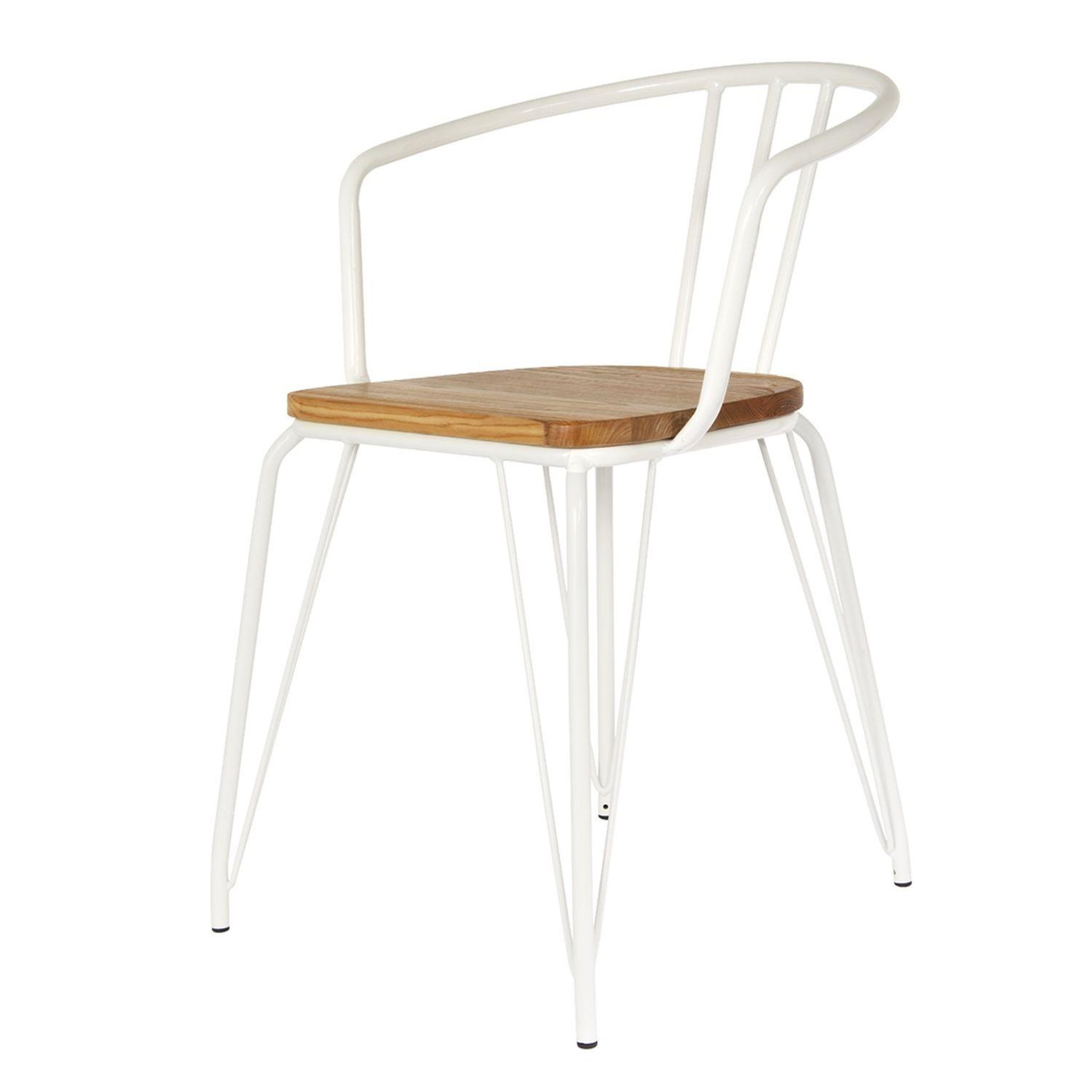 The Home Deco Factory Fauteuil en métal Arnold - H.72,5 cm. Coloris disponibles : Rouge