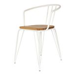 The Home Deco Factory Fauteuil en métal Arnold - H.72,5 cm. Coloris disponibles : Rouge