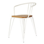 The Home Deco Factory Fauteuil en métal Arnold - H.72,5 cm. Coloris disponibles : Rouge