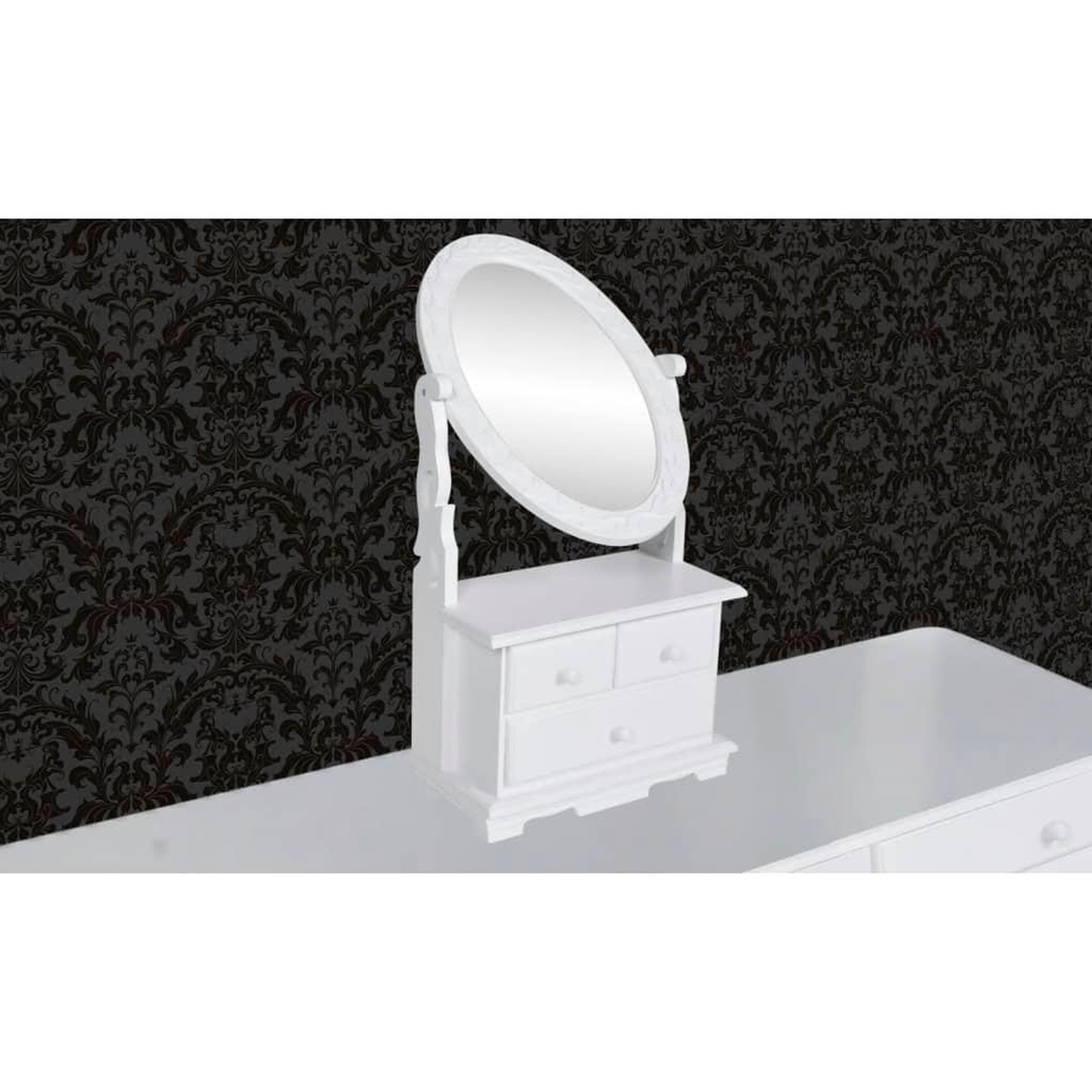 Voir la diapositive 3 : VIDAXL Coiffeuse avec miroir pivotant ovale mdf