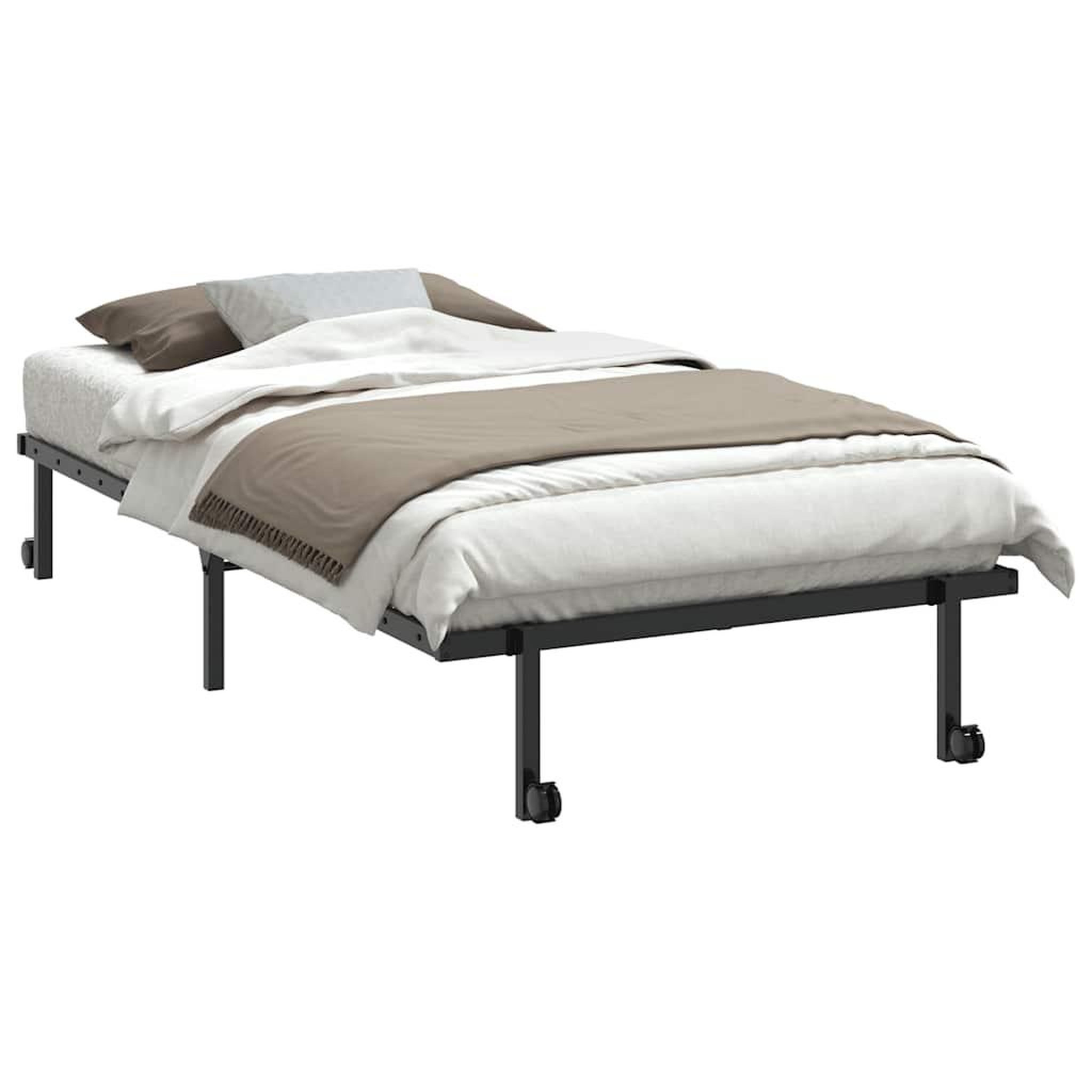 Voir la diapositive 3 : VIDAXL Cadre de lit sans matelas pliable noir 107x203 cm acier