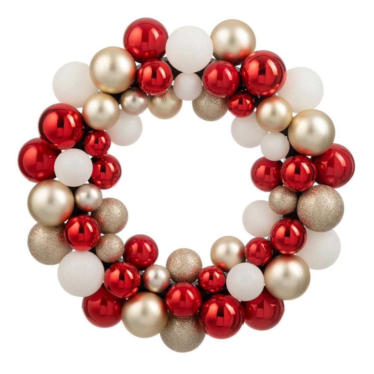 Paris Prix Couronne Boules de Noël  Night  35cm Rouge & Doré