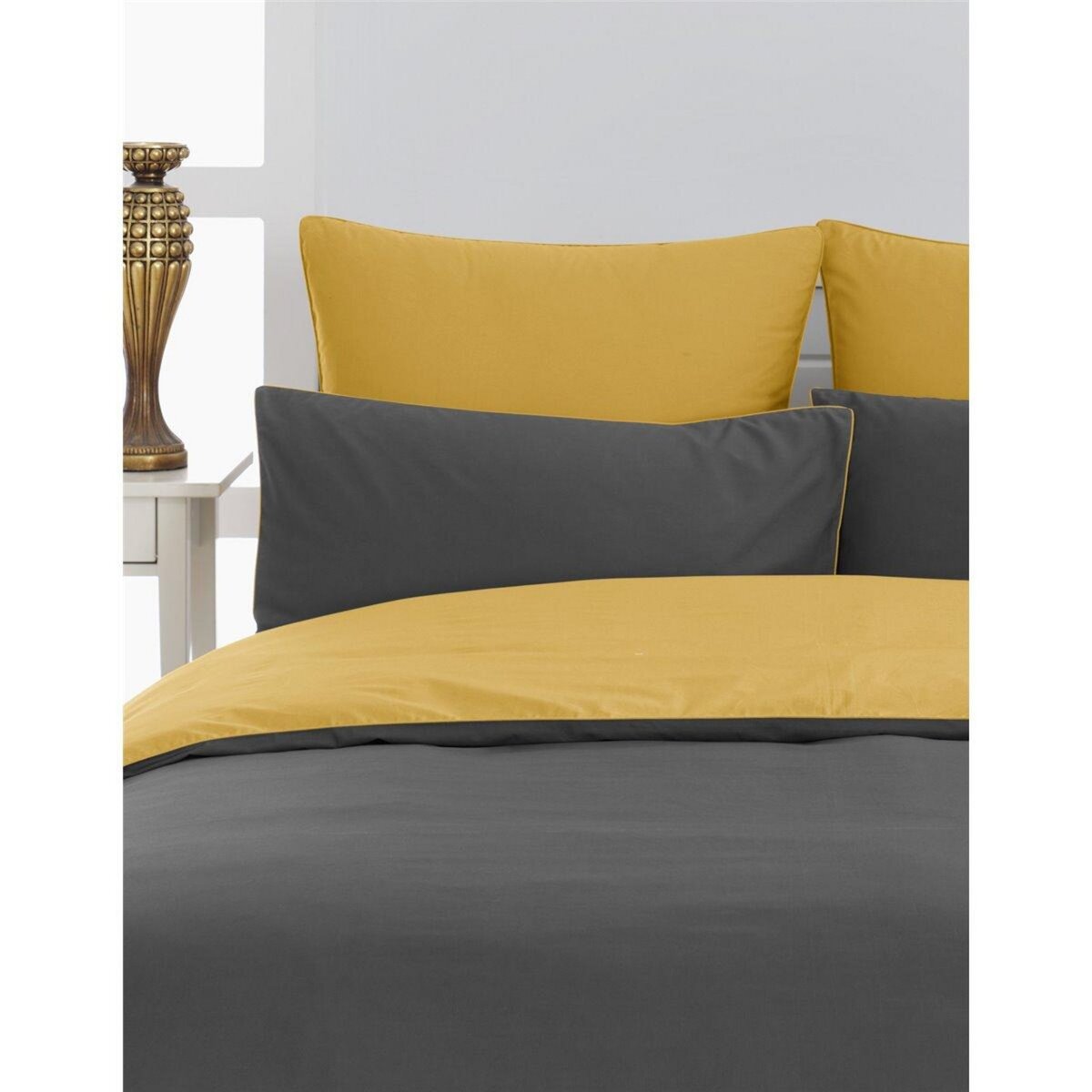 Sensei Maison Lot de 2 taies d'oreiller bicolores en percale coton DOZMARY