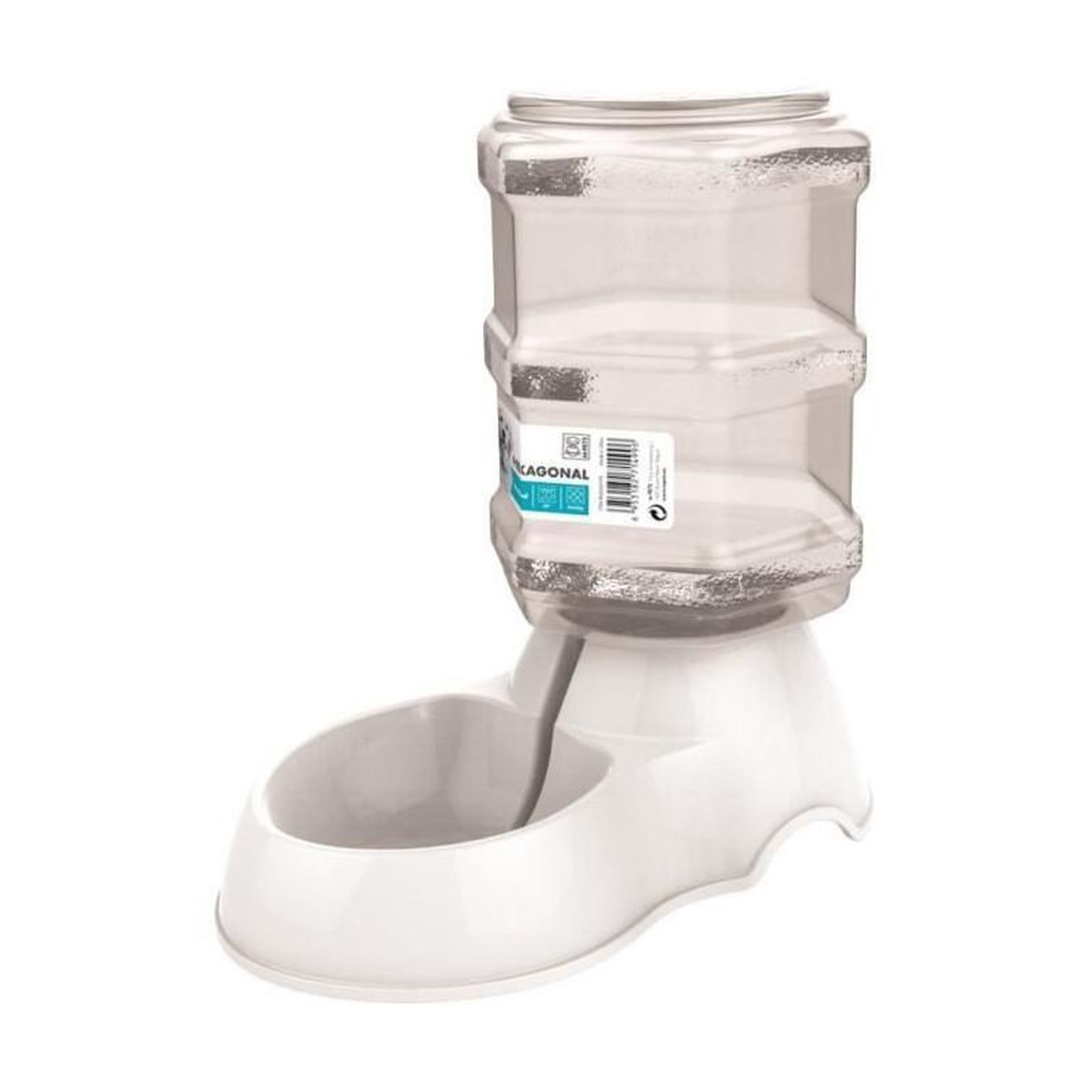 M PETS M-PETS Distributeur deau Hexagonal - 3500ml - Blanc - Pour chien