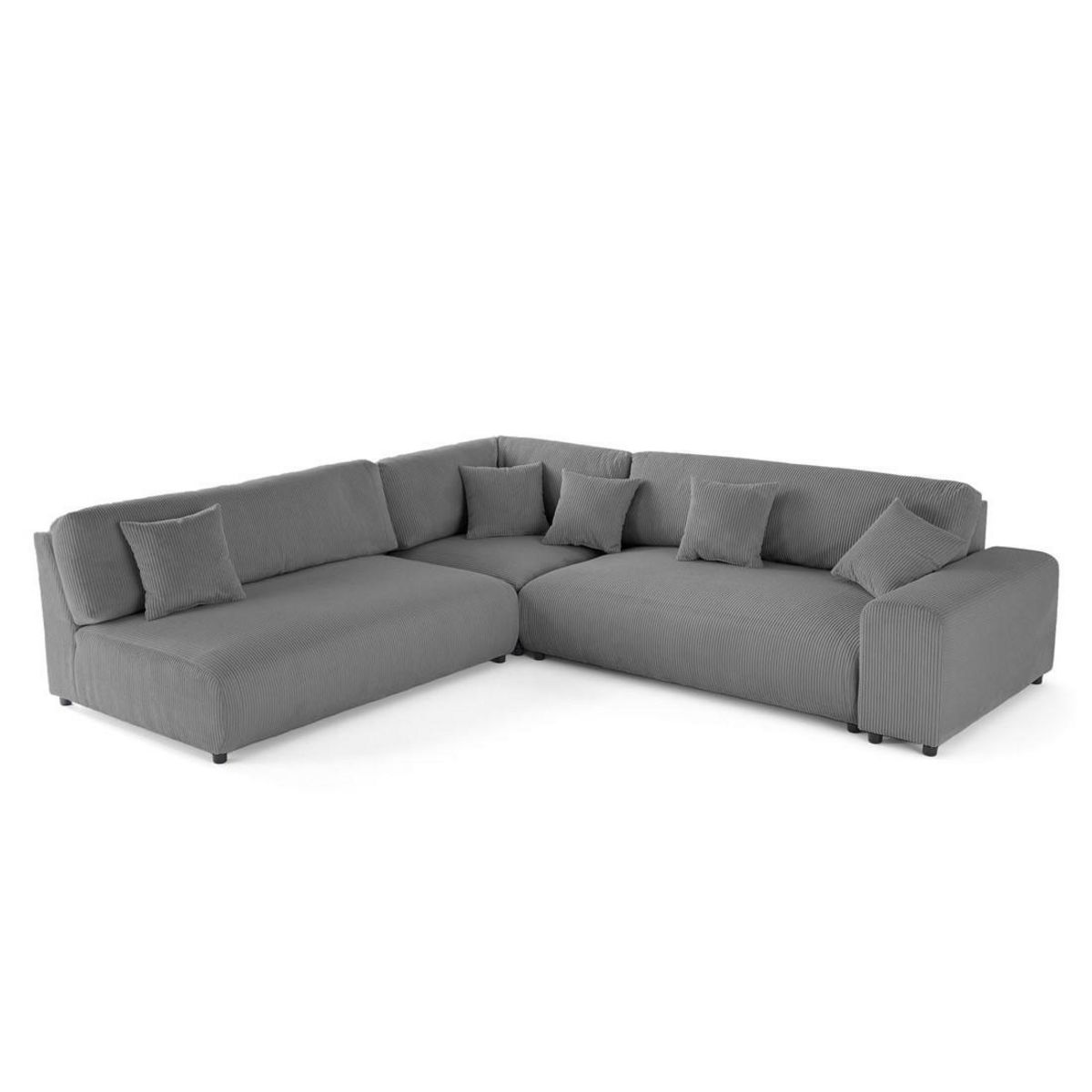 LISA DESIGN Garance - canapé modulable d'angle gauche - 6 places - en velours côtelé