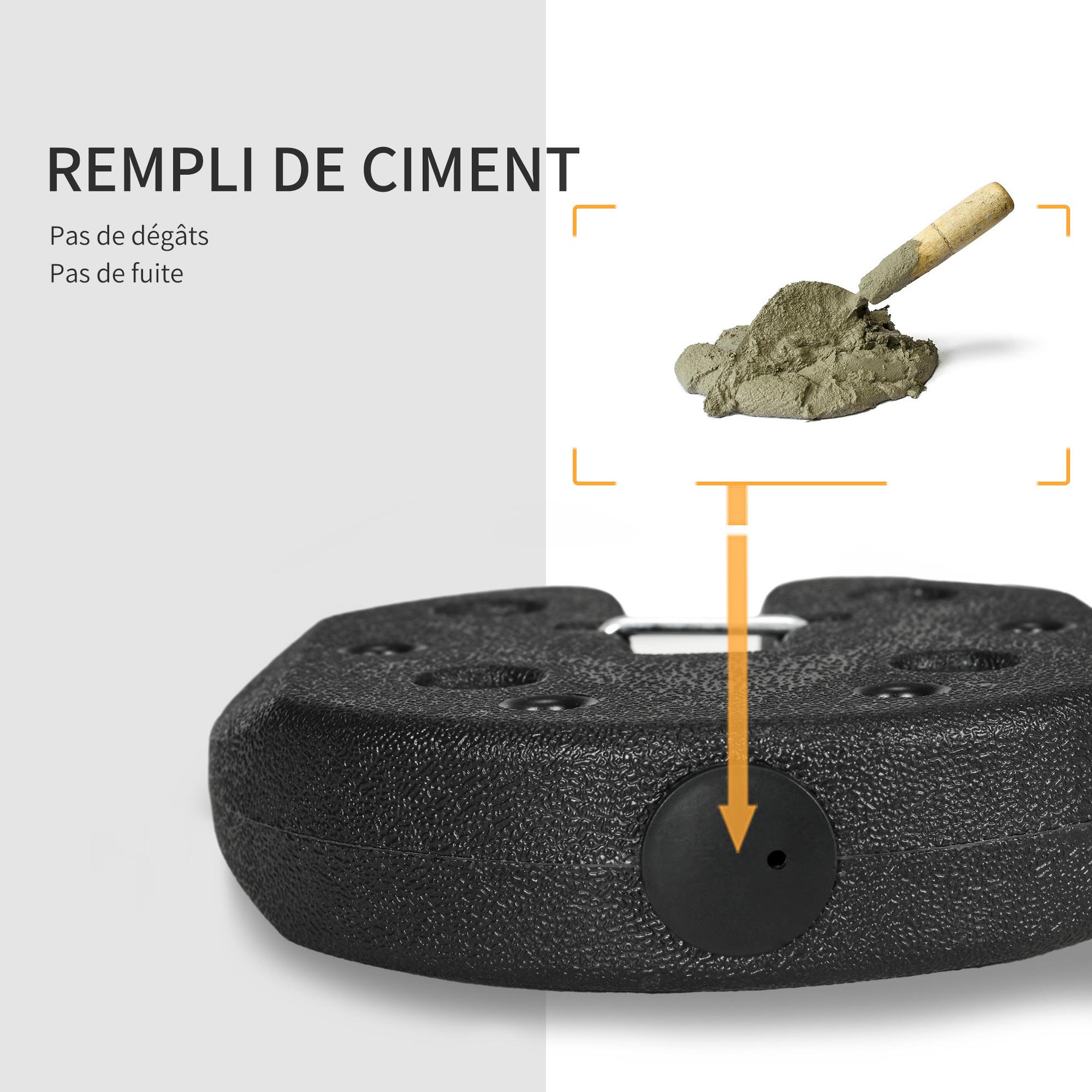 Voir la diapositive 4 : OUTSUNNY Lot de 4 poids de lestage pour tonnelle barnum tente dim. Ø 22 x 5,5H cm HDPE noir