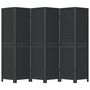Voir la diapositive 4 : VIDAXL Cloison de separation 6 panneaux noir bois de paulownia massif