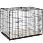 Voir la diapositive 1 : PAWHUT Cage chien pliable - 2 portes verrouillables, plateau amovible, coussin - 76 x 53 x 60 cm - beige noir