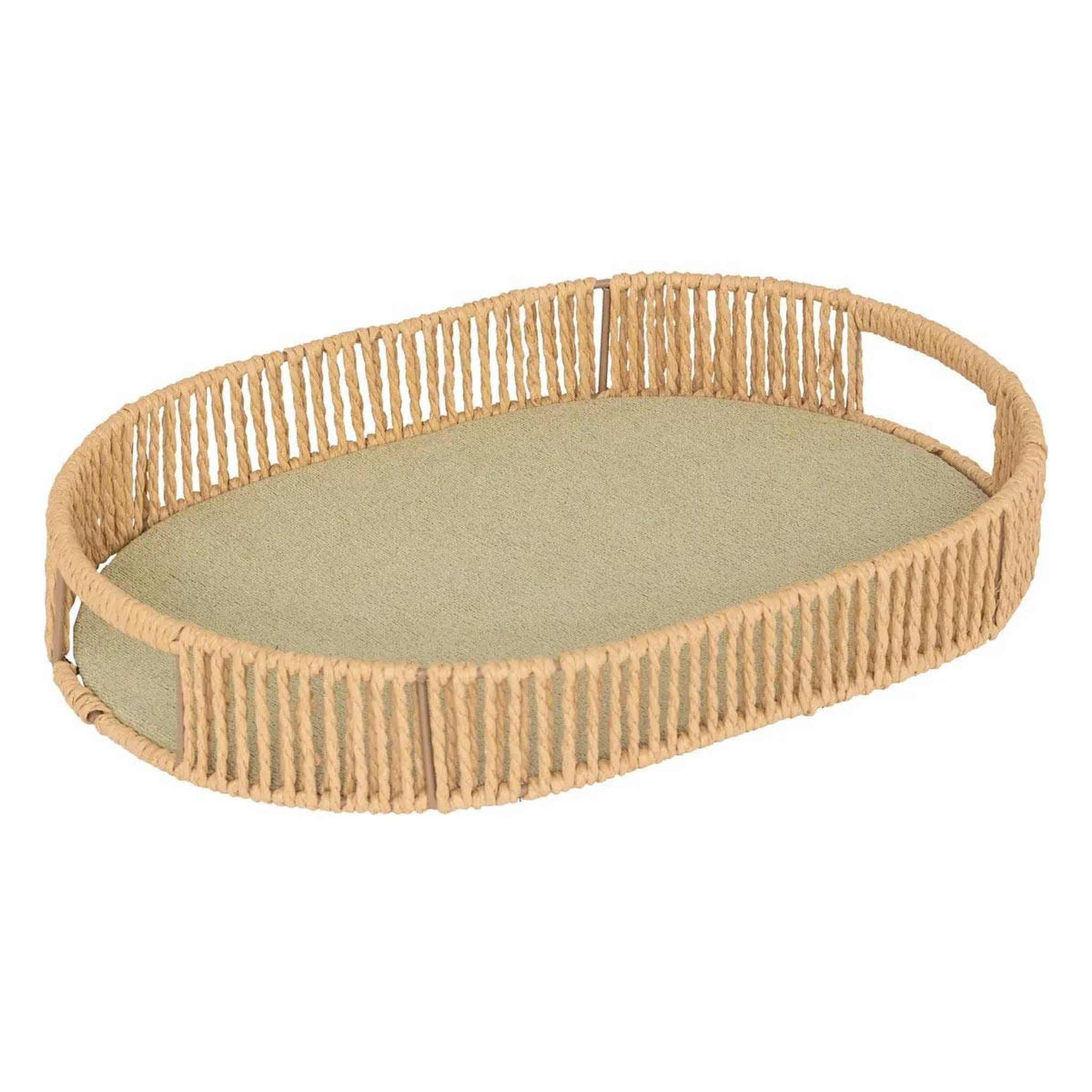 Voir la diapositive 3 : ATMOSPHERA Lot de 3 plateaux ovales  ali  39cm naturel