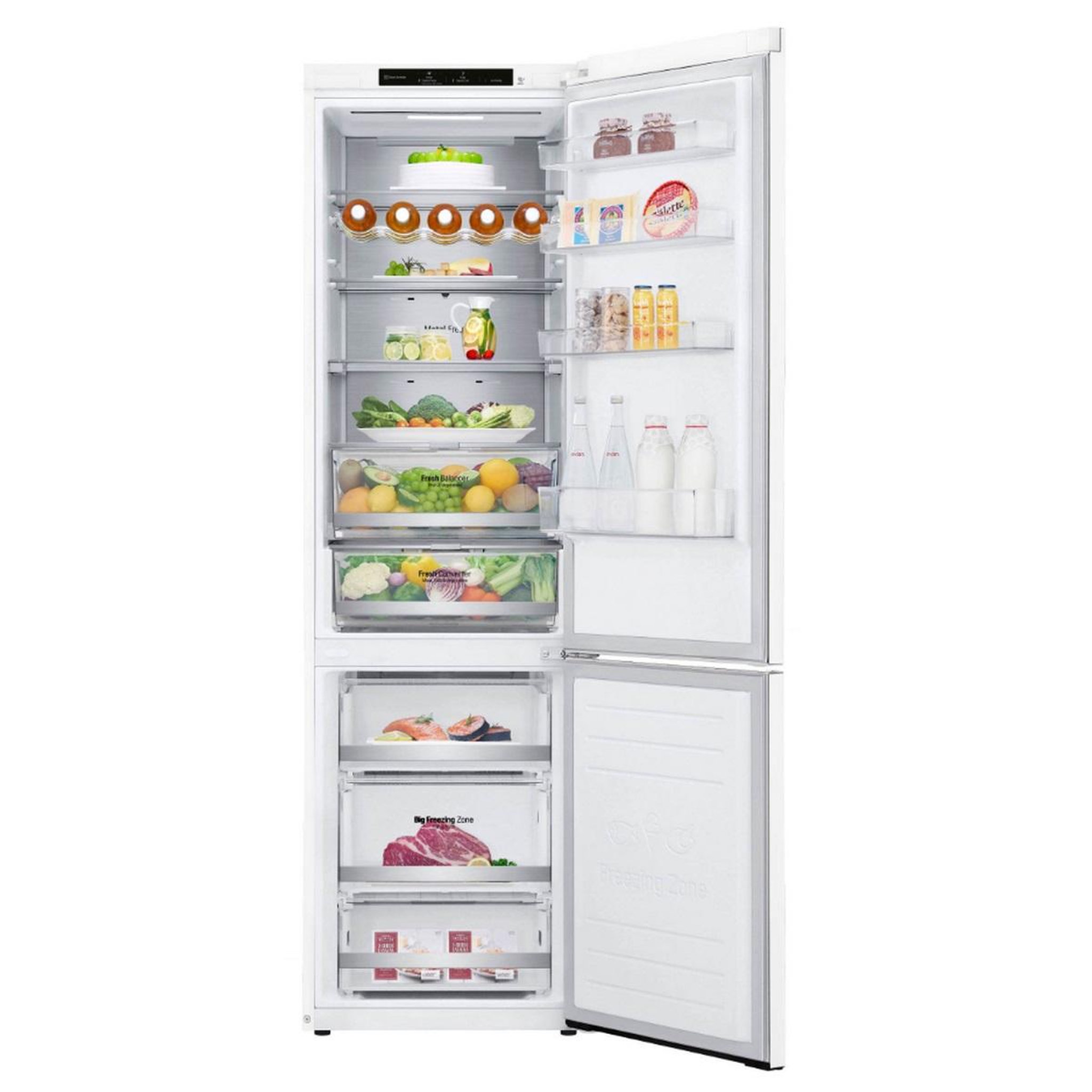 Voir la diapositive 3 : LG Réfrigérateur combiné 60cm 384l nofrost blanc - GBB72SWVDN