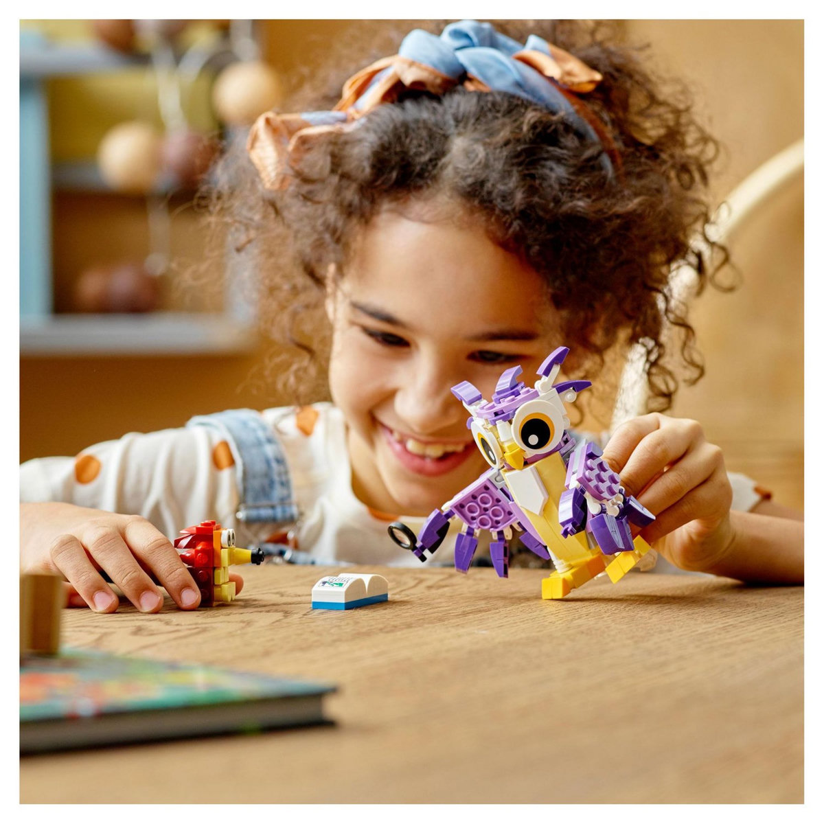 LEGO Creator 31125 Fabuleuses Créatures de la Forêt, Jouet 3 en 1 Hibou Hérisson Lapin