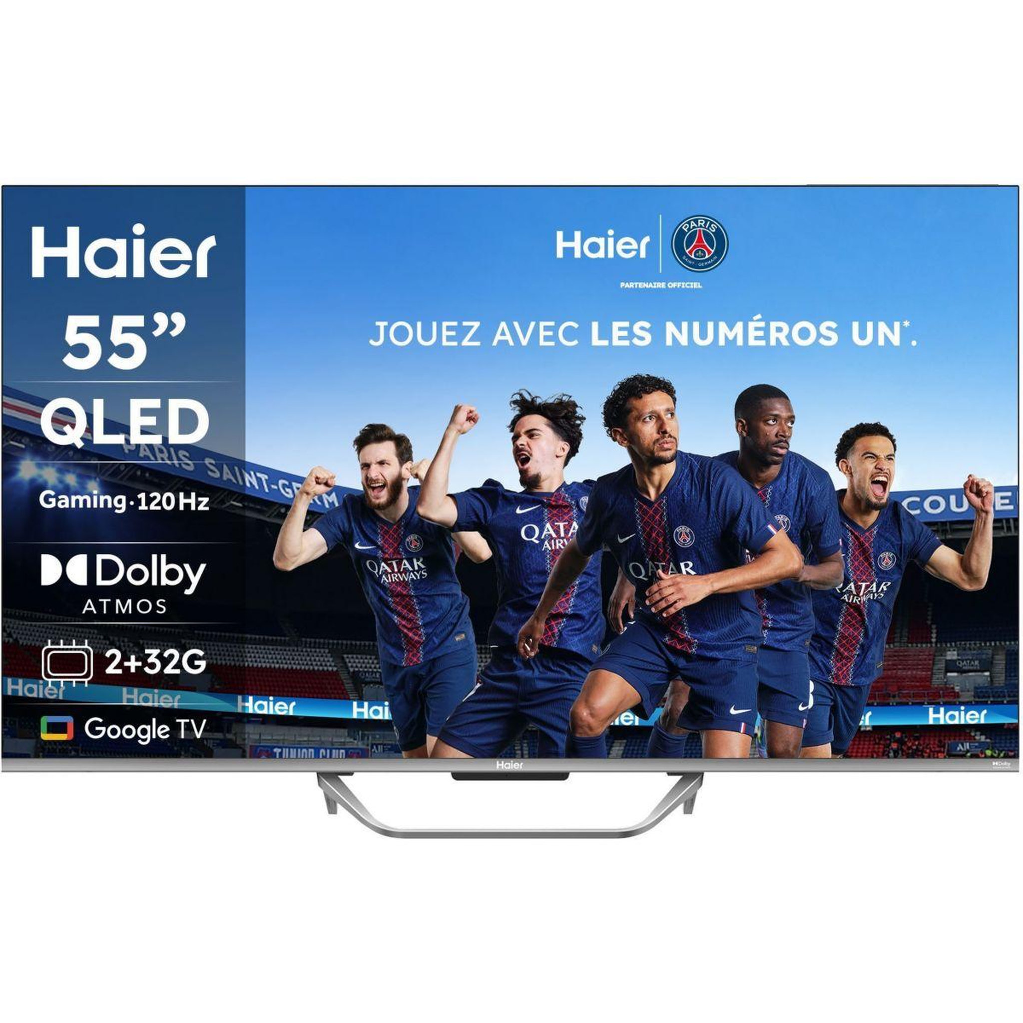 Voir la diapositive 1 : HAIER Tv qled h55q80fux (2026) 55  (140 cm)