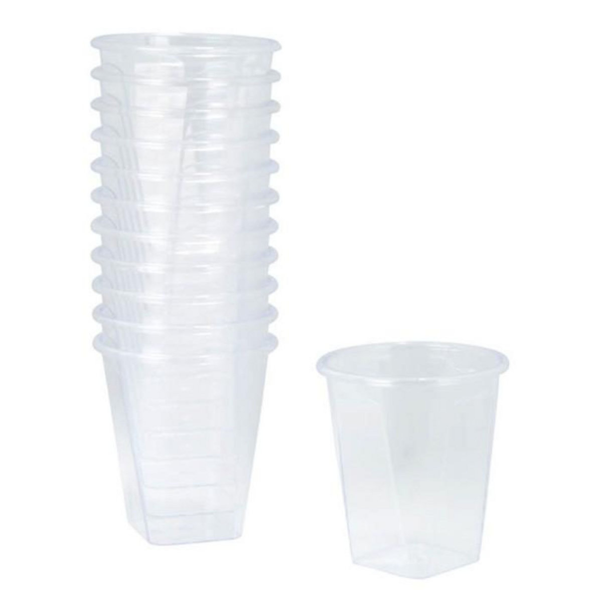 Paris Prix Lot de 12 Verrines en Plastique Réutilisable  Shooter  60ml Transparent