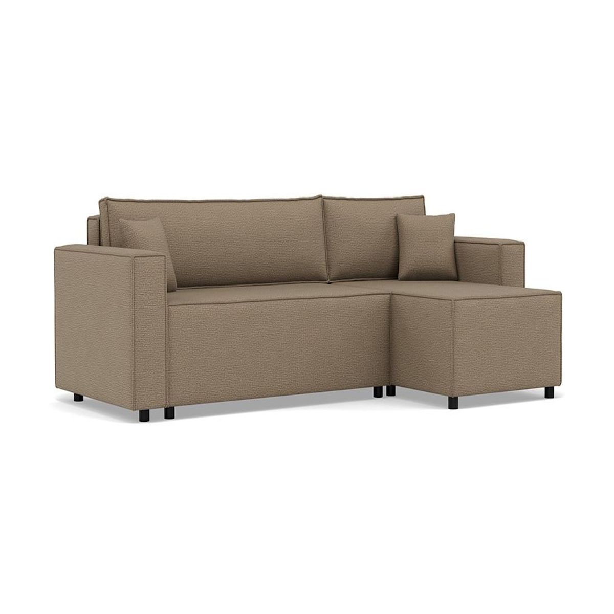 BEST MOBILIER Jonas - canapé d'angle réversible 4 places convertible avec coffre en tissu texturé