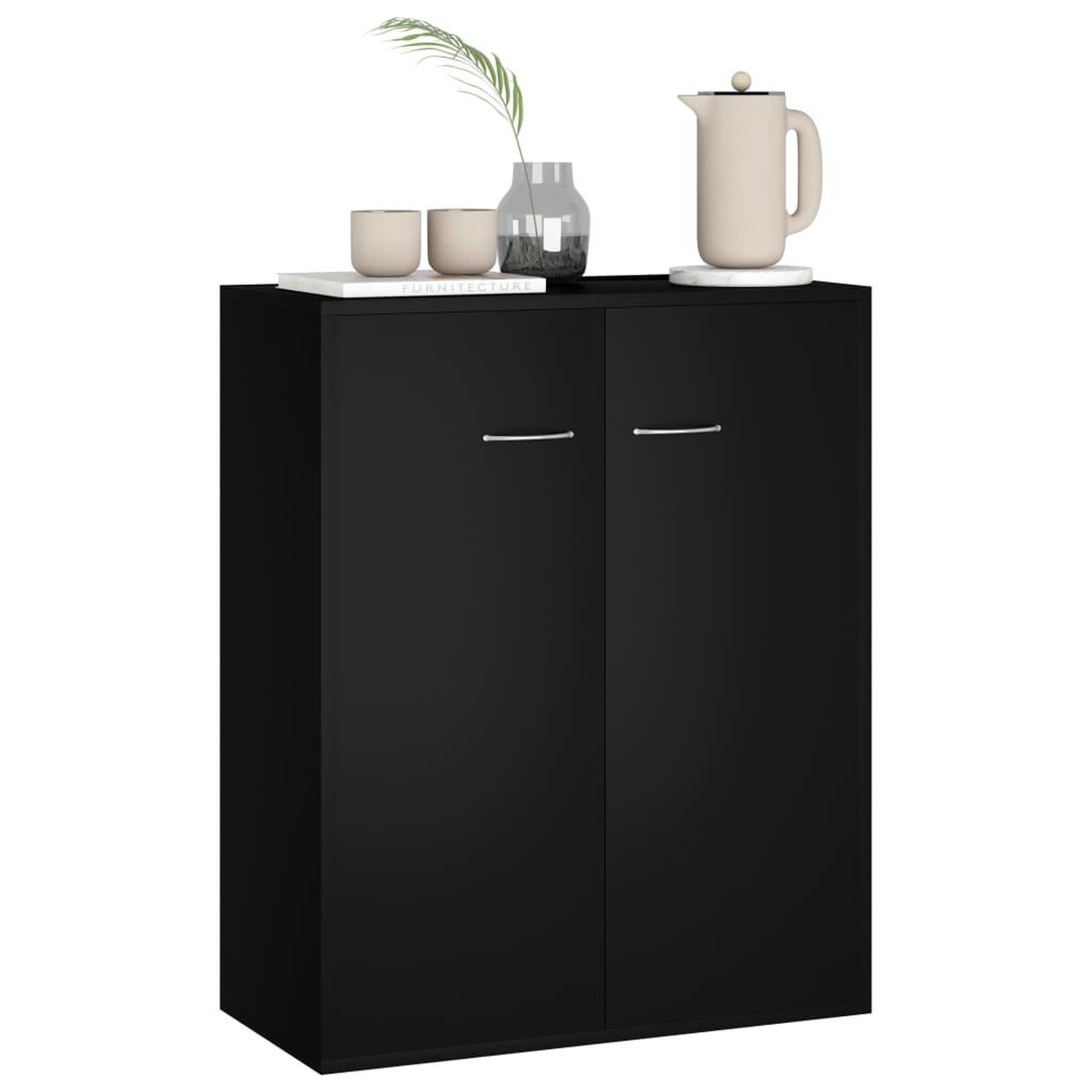 Voir la diapositive 4 : VIDAXL Buffet noir 60x30x75 cm bois d'ingenierie