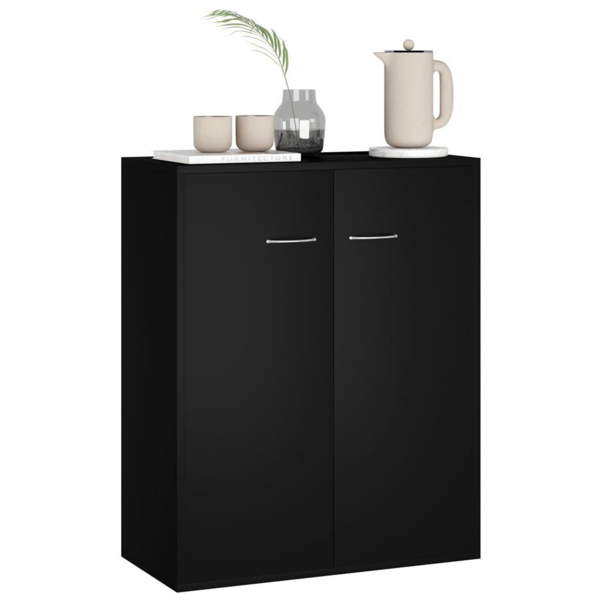 VIDAXL Buffet noir 60x30x75 cm bois d'ingenierie