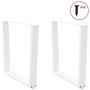 Voir la diapositive 3 : VIDAXL Pieds de table a manger forme de V 2 pcs blanc 90x(72-73,3) cm