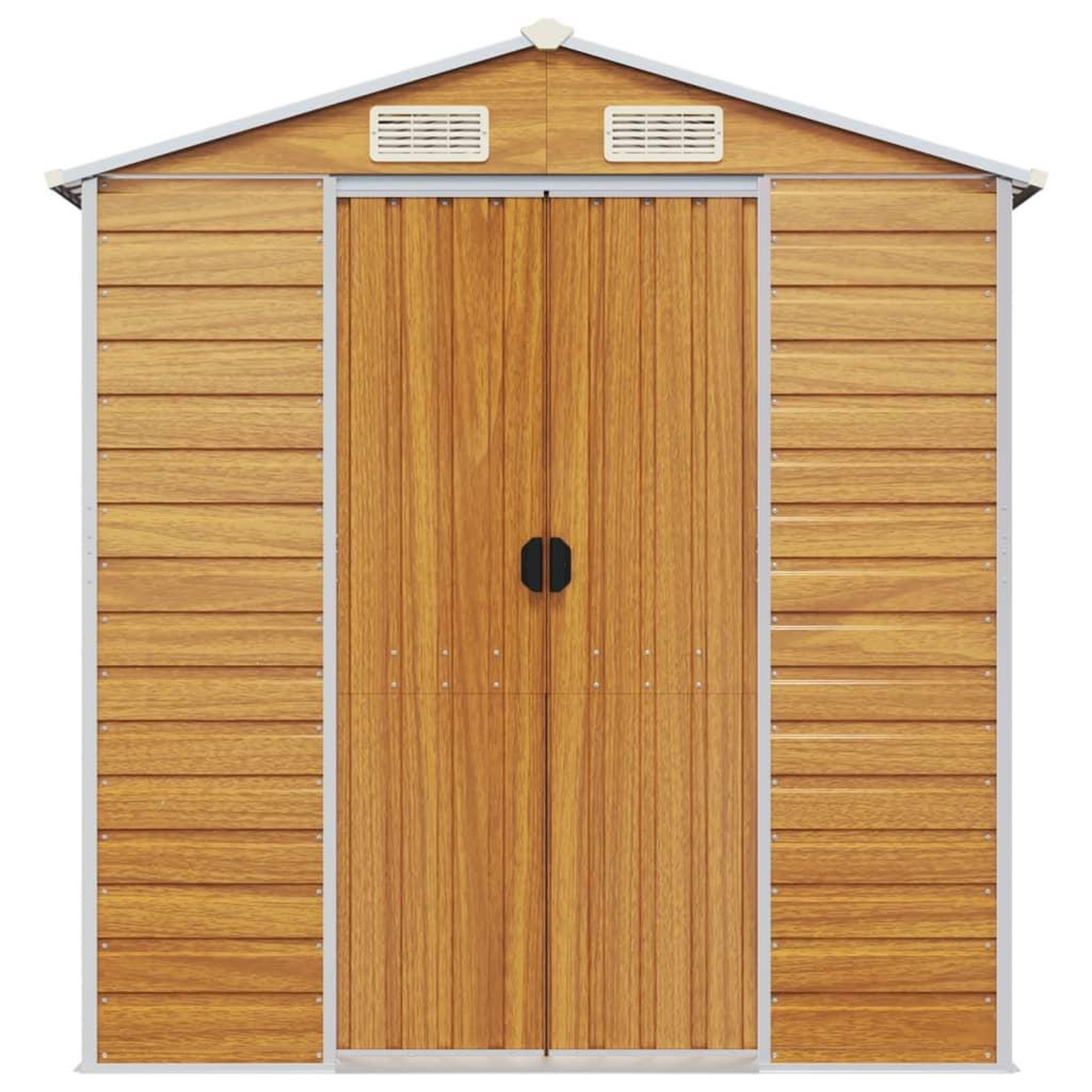 Voir la diapositive 4 : VIDAXL Abri de jardin marron clair 191x470x198 cm acier galvanise