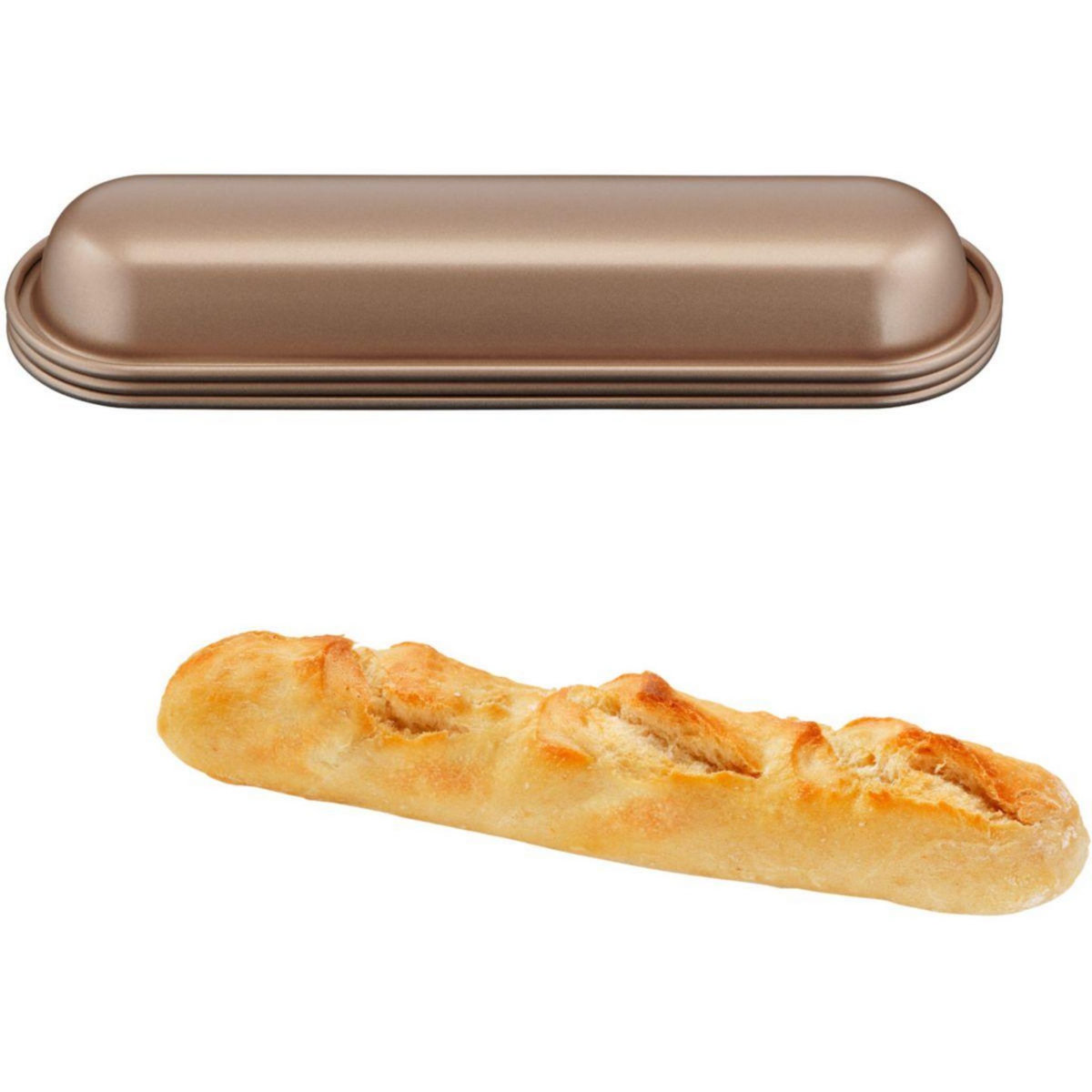 TEFAL Moule à pain Creabake 3 moules à petite baguette